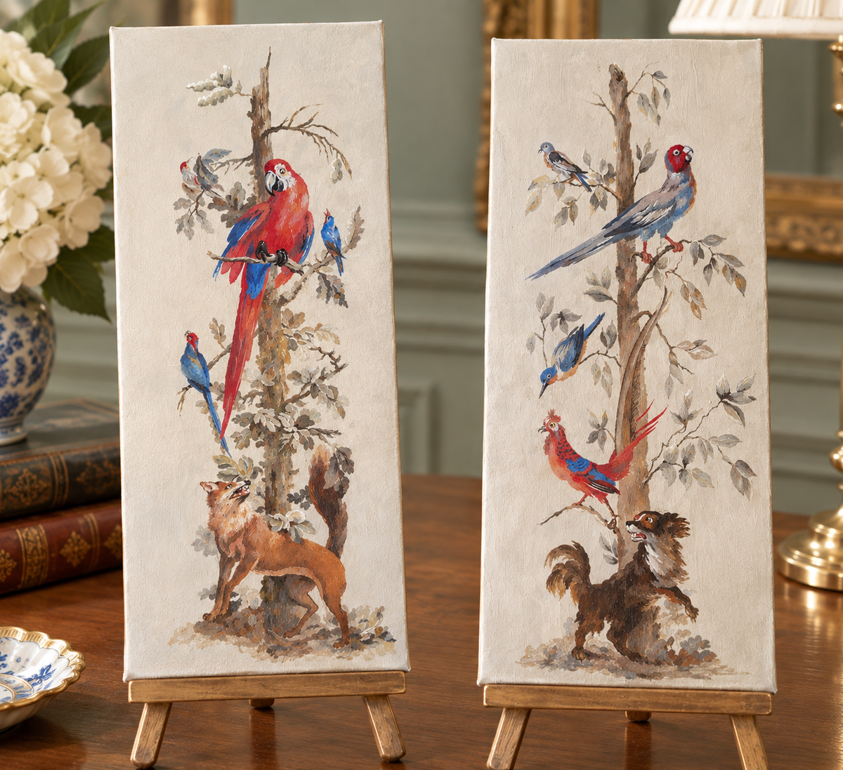 Panneaux peints décors animaliers