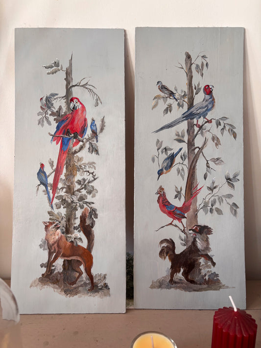 Panneaux peints décors animaliers