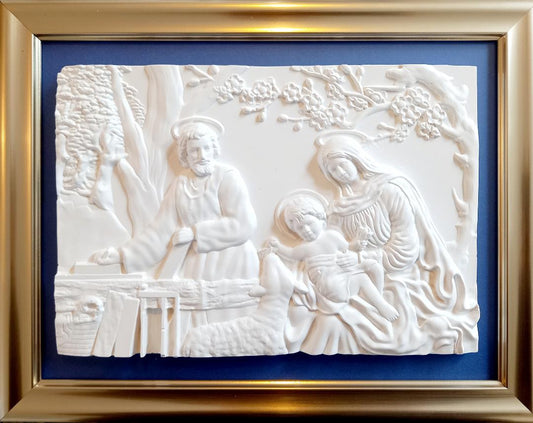 Bas relief de la Sainte Famille